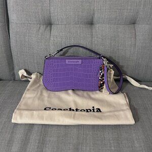 Coach Small Wavy Shoulder Bag In Croc-Embossed Coachtopia Leather - NWT